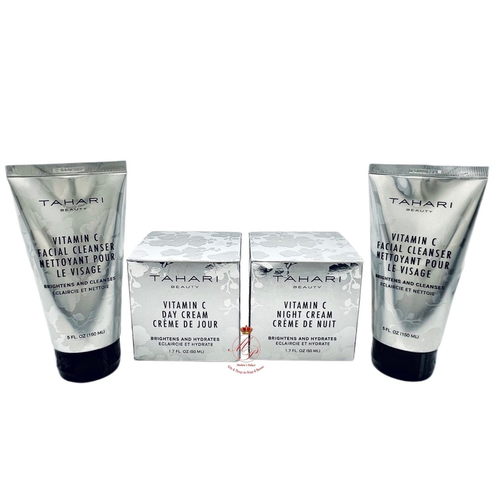 Tahari Beauty Vitamin C Facial Cleanser + Day Cream + Night Cream ~ Hydrates